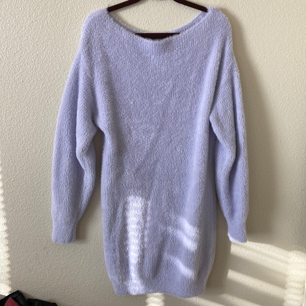Fluffy Purple long sleeve mini dress forever 21